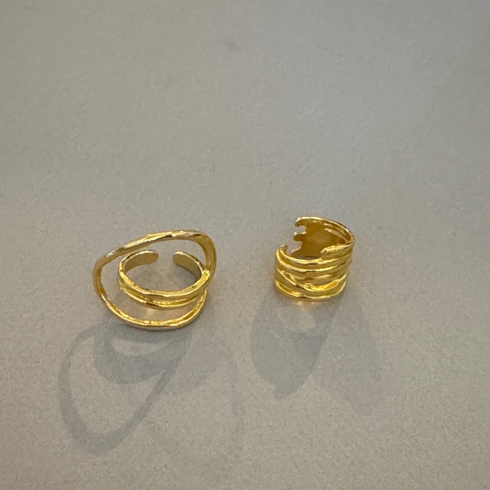 Gold Wrap Band Ring Set M683